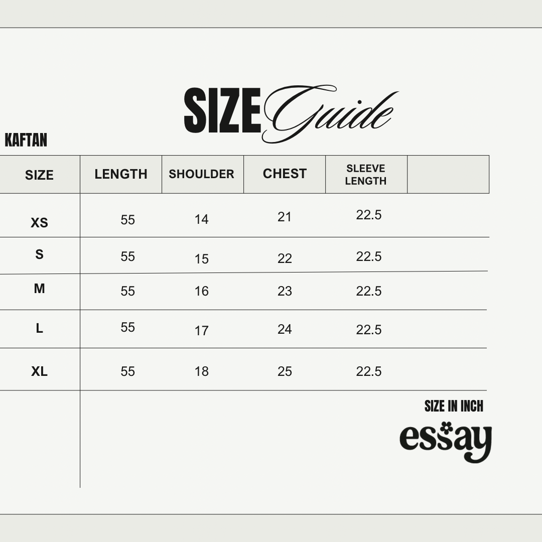 Size chart for Rose bloom